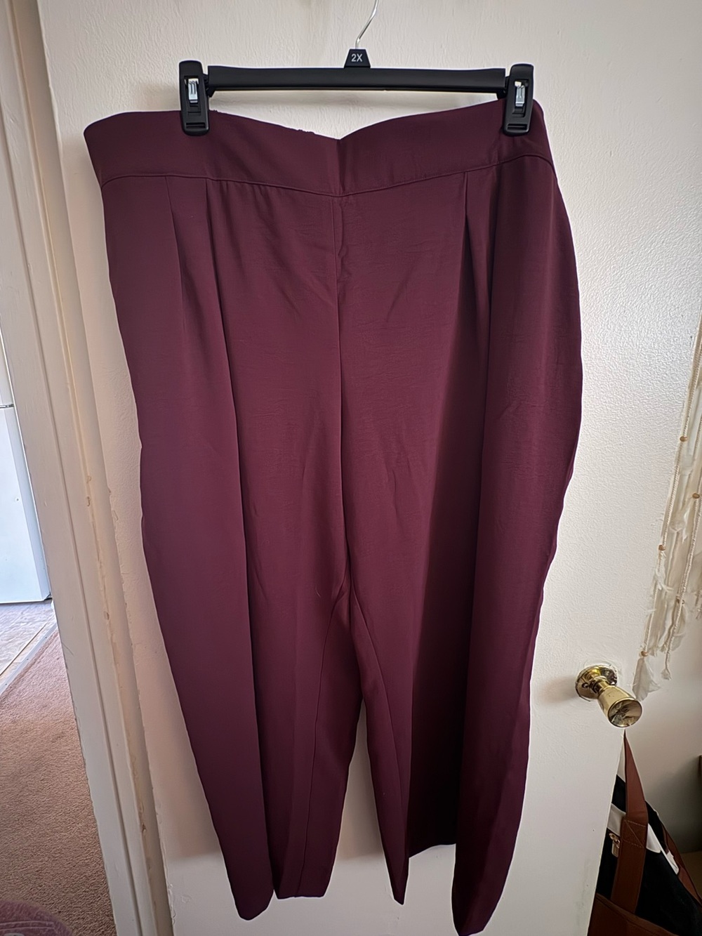 Nine West Maroon High-Waist Trousers